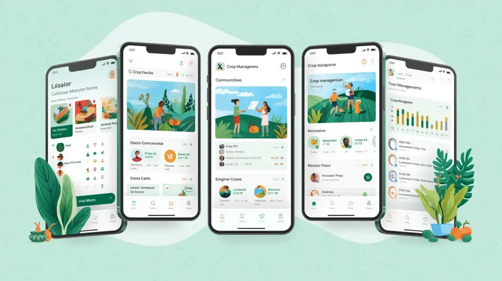 Aplicativo para gestão de cooperativas agrícolas em vários celulares